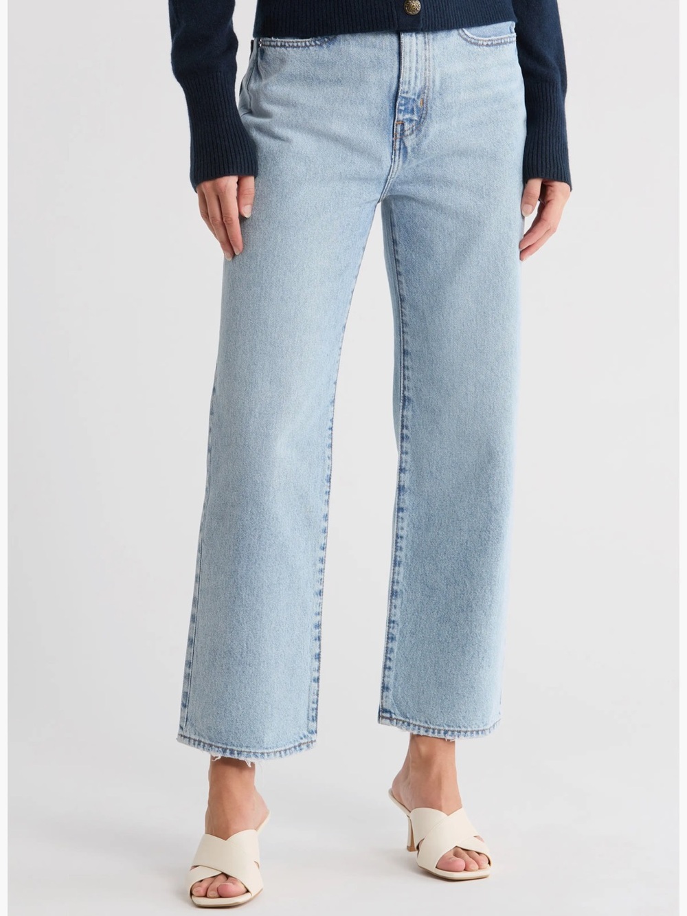 Frame Le Jane Crop Light Blue Wide-Leg Women's Jeans